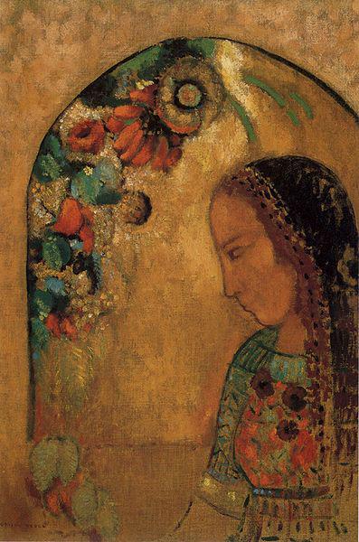 Odilon Redon Lady of the Flowers. oil painting image